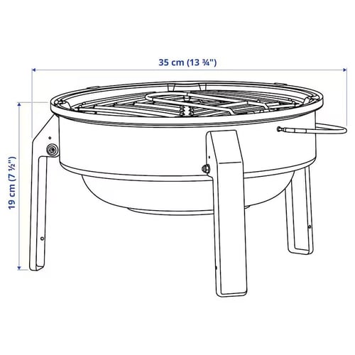 شواية فحم نقالة, أسود