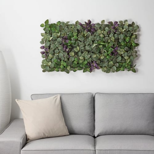 شريحة نبات صناعي ورق أخضر بنفسجي 26*26 سم