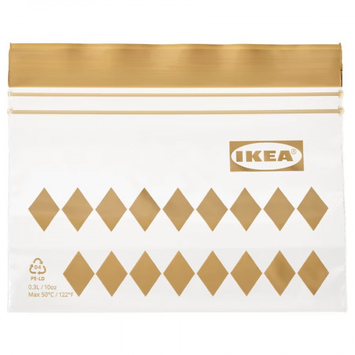 Resealable bag, patterned/brown, 10 oz