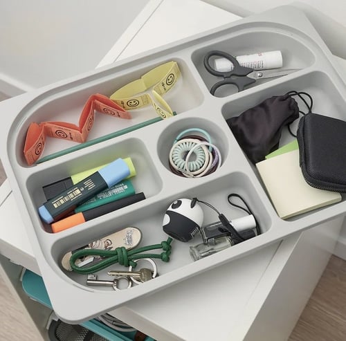 صينية تخزين مع حجيرات, رمادي, ‎42x30x5 سم‏