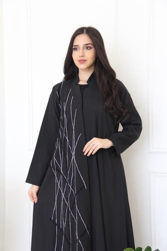 عباية بقماش تفته نص كلش مع شك يدوي