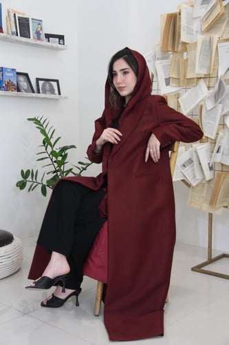 عباية تفته تايواني مبطنه بتصميم بليزر انيق