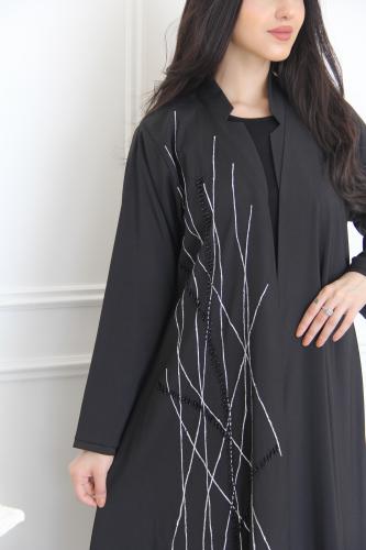 عباية بقماش تفته نص كلش مع شك يدوي