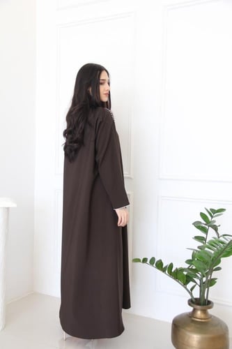 عباية بقماش كريب اكراني صيفي مع شك يدوي