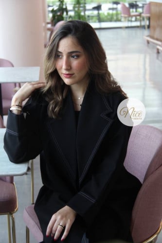 عبايه قماش لمار اسود