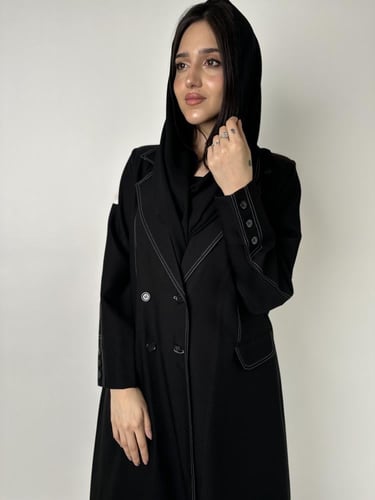 عباية بقماش لمار مع جيوب امامية