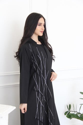 عباية بقماش تفته نص كلش مع شك يدوي