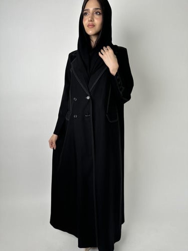 عباية بقماش لمار مع جيوب امامية