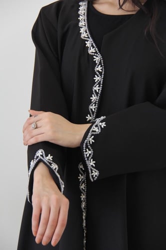 عباية بقماش شيخه قصه نص كلوش مع شك لولو يدوي