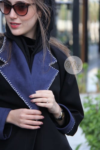 عبايه قماش كريب مع شامواه