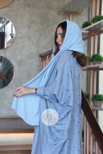 عبايه قماش لينن طبيعي بموديل عملي