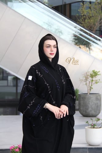 عبايه بقماش المستقبل كوري قصه فراشه مع تطريز ناعم