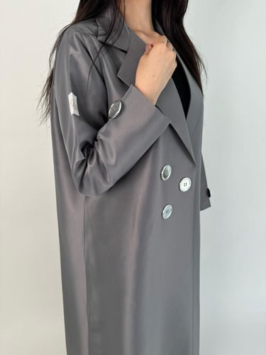 عباية بليزر لون رصاصي بقماش تفته تايواني مبطن من ا...