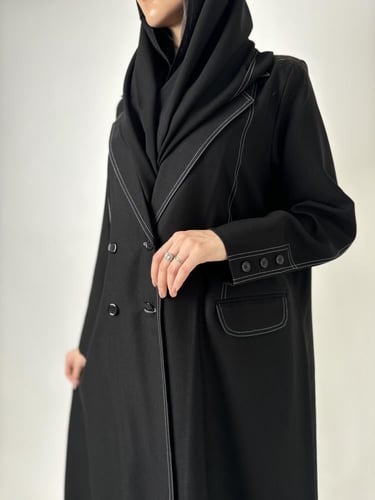 عباية بقماش لمار مع جيوب امامية