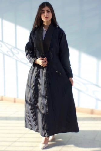 عباية جاكار مع شك كحلي مع اسود