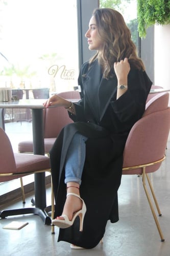 عبايه قماش لمار اسود