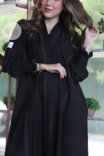 عبايه قماش كريب بموديل عملي