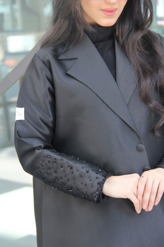 عباية بقماش تفته سلة كوري مع شك بالكم