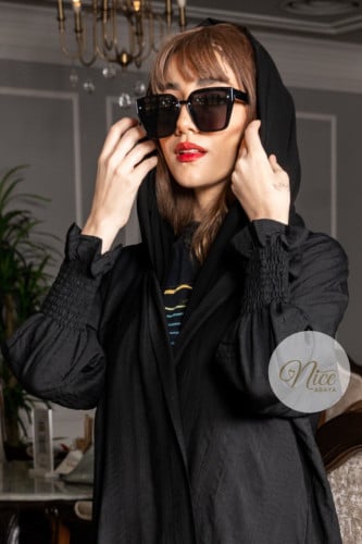 عبايه قماش كريب ب اكمام