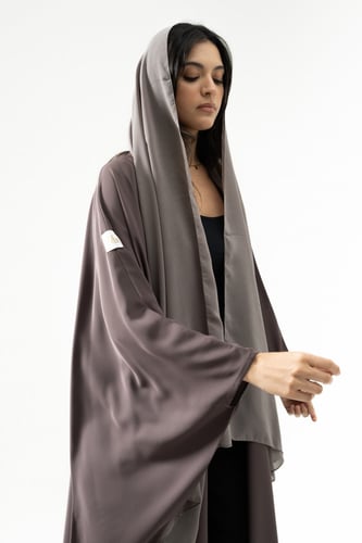 بشت بقماش حرير كوري لون بني