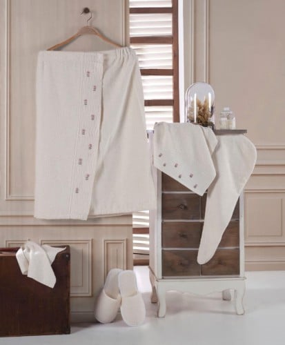 طقم روب تنوره نسائي صدر قطن 6 قطع