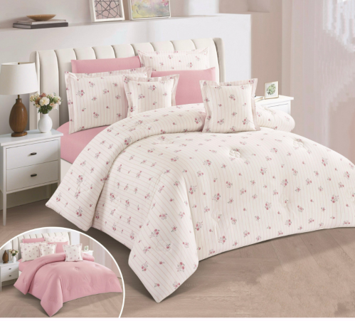 مفرش الماس نفرين قطن وجهين 8قطع