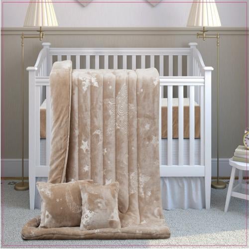 مفرش اسيل مواليد اطفال مخمل ناعم 4قطع