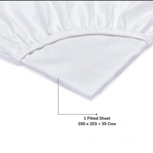 مفرش لارا فندقي ملكي أبيض نفرين قطن100% 8 قطع