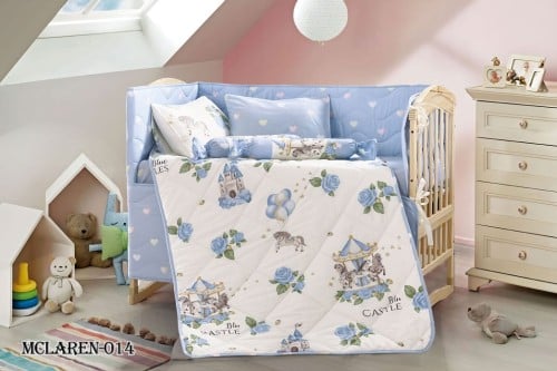 مفرش مواليد أطفال قطن100% 8 قطع