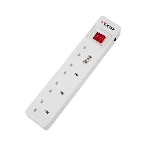 ريبون توصيلة كهربائية 4 منافذ - سلك بطول 3 متر - 2...