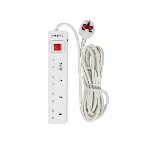 ريبون توصيلة كهربائية 4 منافذ - سلك بطول 3 متر - 2...