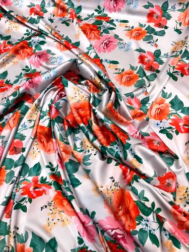 Silk satin floral pattern width 58