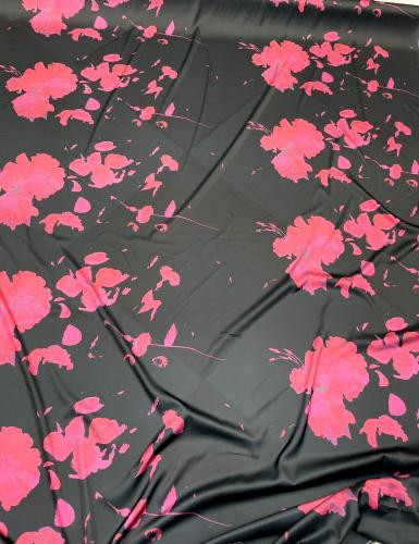 Silk satin floral pattern width 58