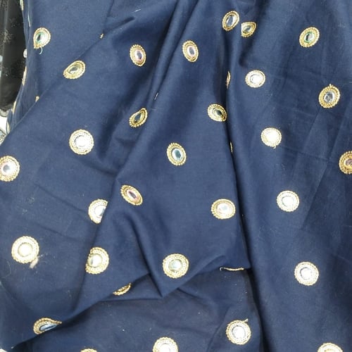 لينن طبيعي مطرز عرض 44