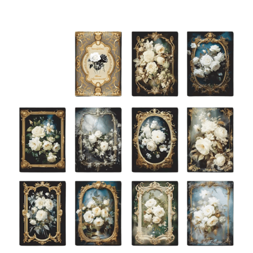 30 ورقة / حزمة أوراق حرفية زخرفية بطابع زهور فينتا...