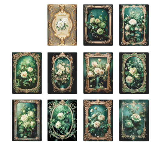 30 ورقة / حزمة أوراق حرفية زخرفية بطابع زهور فينتا...