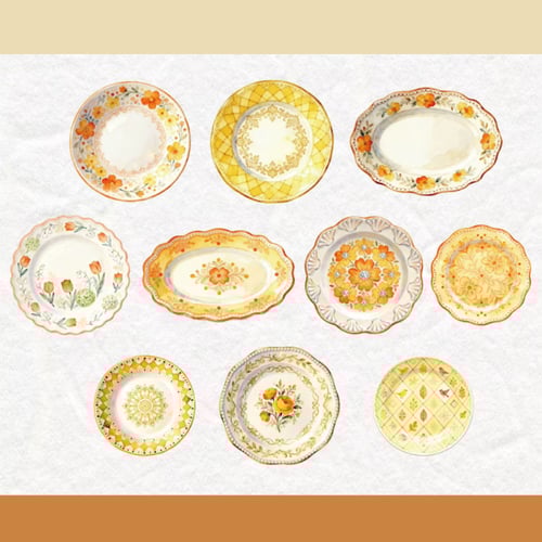 10 ورقات حجم كبير ملصقات ملاحظات بطابع خزفي بعدة أ...