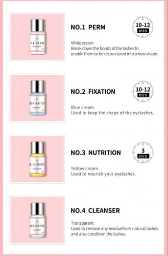 مجموعة رفع الرموش فقط (بدون صبغة)