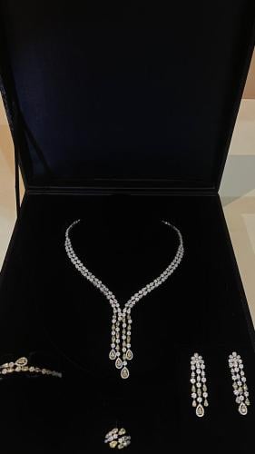 طقم فضة 925 بديل للألماس درجة اولى راقي جدا موديل...