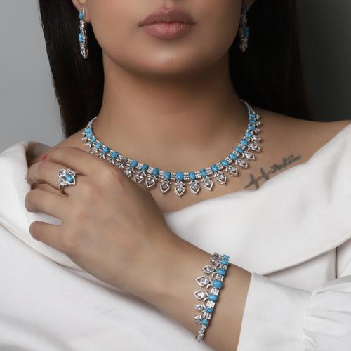 طقم سلسال وحلق وخاتم واسوارة Z00100A0101