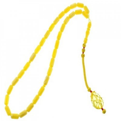 مسباح كهرمان اسطوانى اصفر اللون