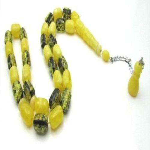 سبحة كهرمان الوان مختلطة اسطوانية