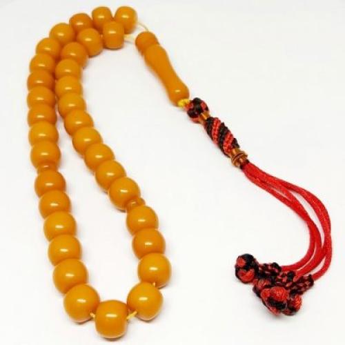 سبحة تراب كهرمان عسلى اللون