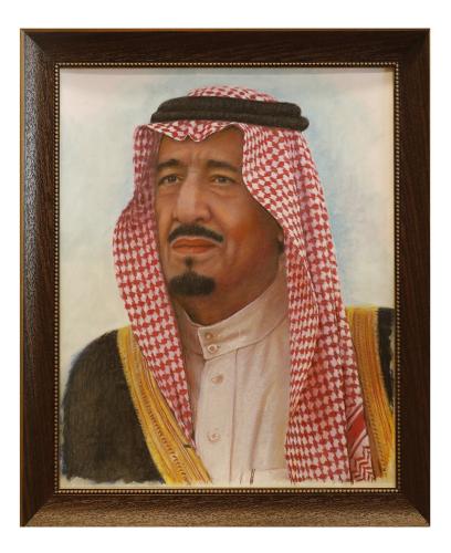 لوحة خادم الحرمين الملك سلمان بن عبد العزيز رسم زي...