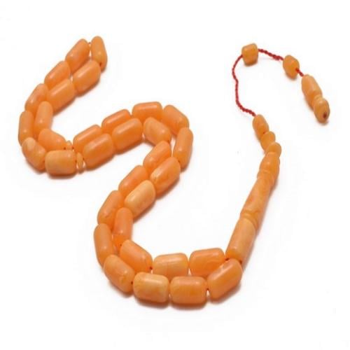 سبحة كبس بولندي اسطوانية برتقالى اللون