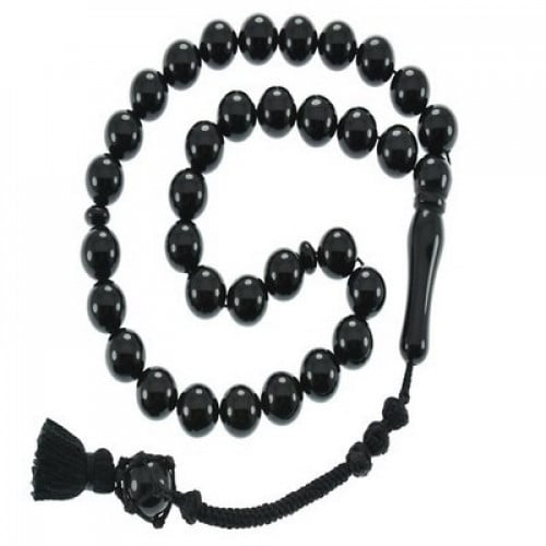 مسبحة بكالايت سوداء دائرية