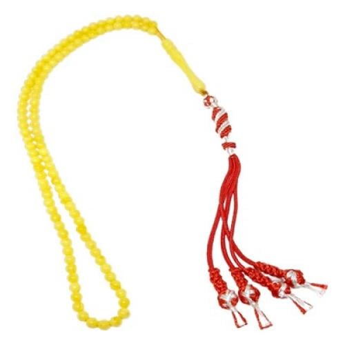 سبحة كهرمان دائرية اصفر اللون