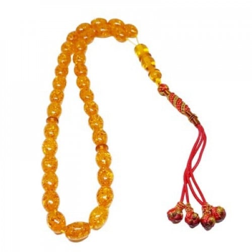 سبحة تراب كهرمان لون عسلي