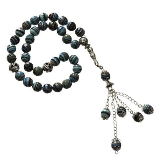 سبحة حجر طبيعى دائرية متعددة الالوان