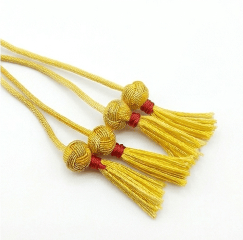 سبحة تراب كهرمان دائرية اصفر اللون